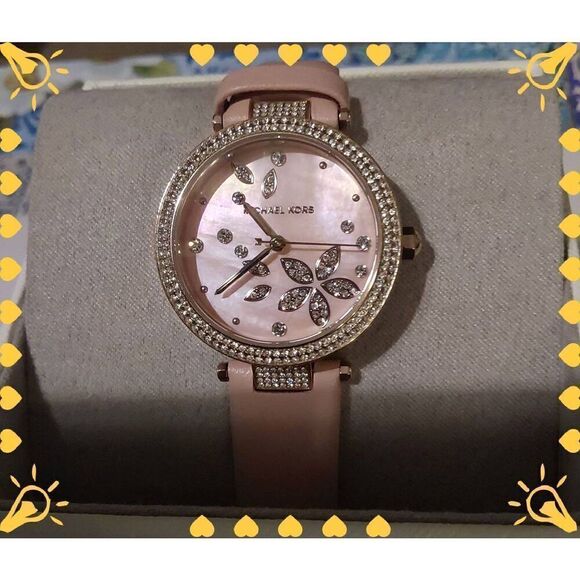 Michael Kors Parker Three Hand Blush Leather Watch MK 6808 - Picture 1 of 5